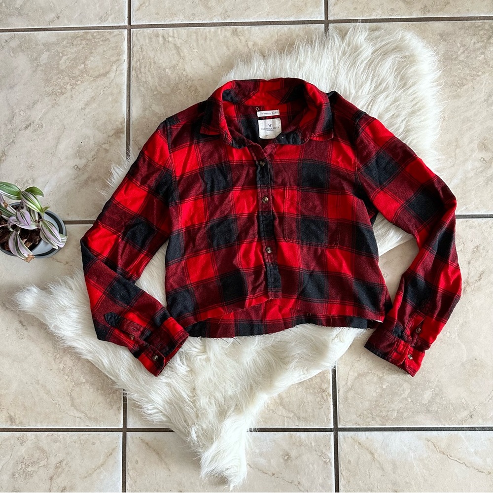 AEO Cutoff Boyfriend Flannel